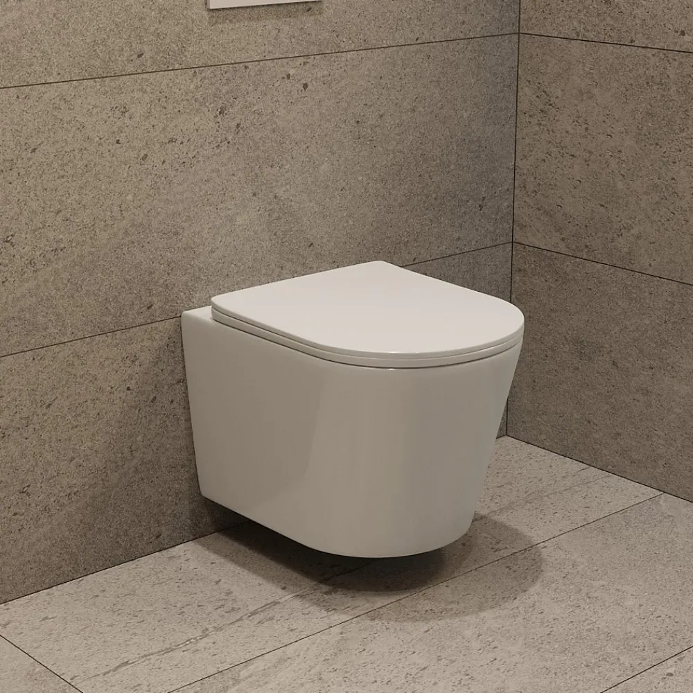 Roca Pack WC bâti-support + WC suspendu sans bride Ceramia avec abattant SoftClose + plaque (ROCE14WT04-FR)