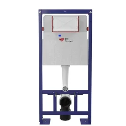 Swiss Aqua Technologies Pack WC bâti-support autoportant + WC suspendu sans bride + abattant SoftClose + plaque blanche (SMRTCETOR270)