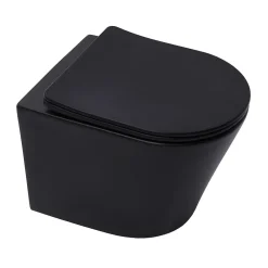 Wc Suspendu|Villeroy & Boch Pack WC Bâti-support sol mur + WC SAT Infinitio sans bride + Abattant SoftClose + Plaque (VCNBLINFI4)