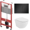 Badland Pack WC Bâti-support TECEbase + WC Rolo blanc + tapis d'isolation acoustique + plaque noir
