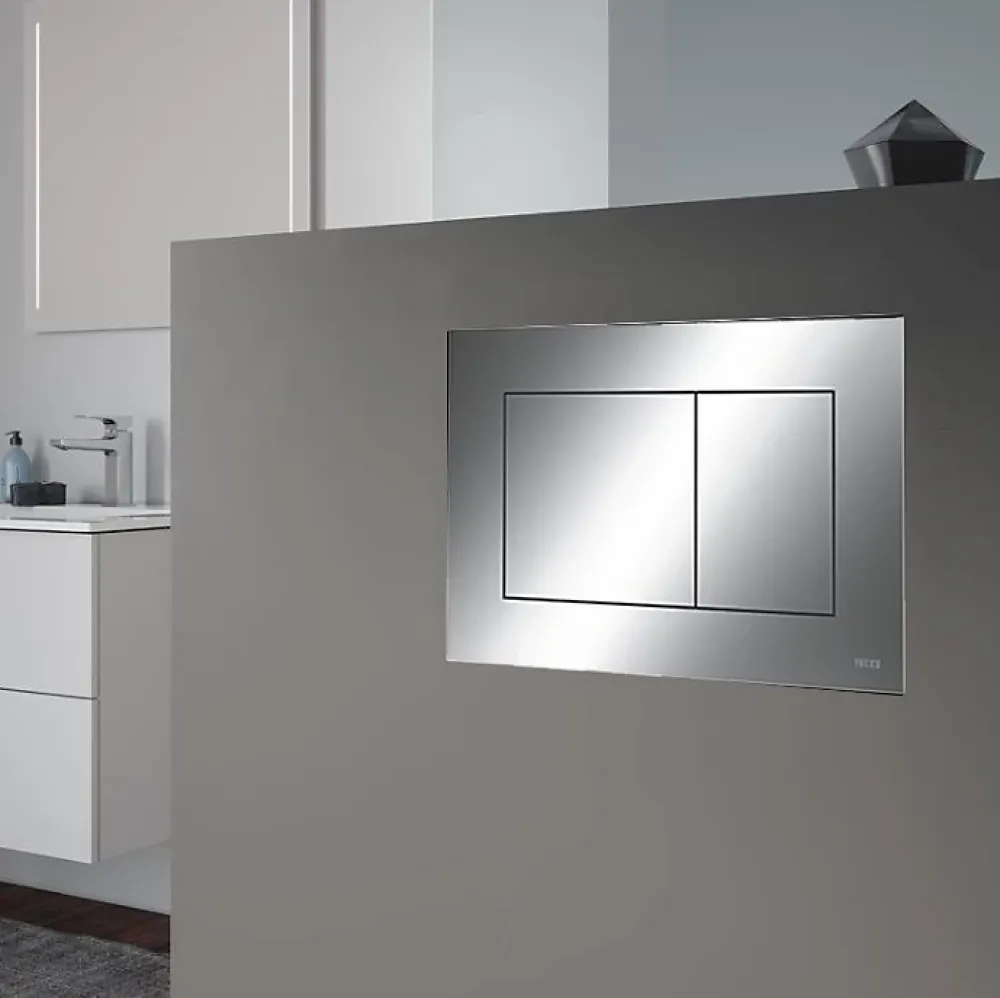 Wc Suspendu|Badland Pack WC Bâti-support TECEbase + WC Rolo blanc + tapis d'isolation acoustique + plaque chrome