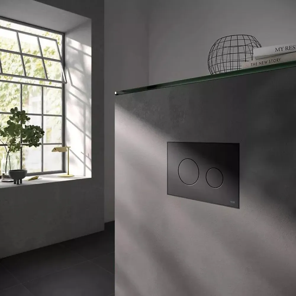 Badland Pack WC Bâti-support TECEbase + WC Rolo noir + tapis d'isolation acoustique + plaque noir