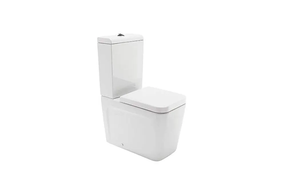 Wc À Poser|Sanindusa Pack WC Compact caréné blanc ADVANCE 61,5x36,5 chasse d'eau par le coté, évacuation arrière ou dessous, abattant inclus