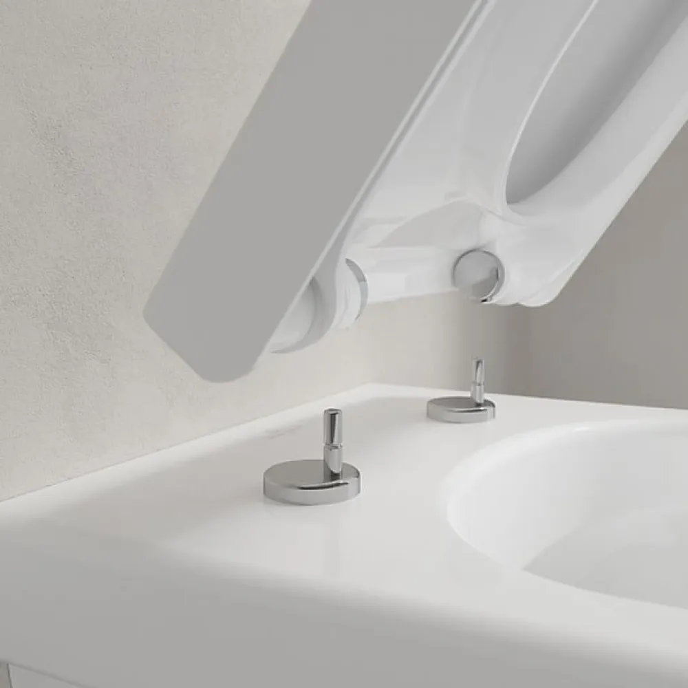 Wc Suspendu|Villeroy & Boch Pack WC cuvette suspendue sans bride avec abattant Targa Design