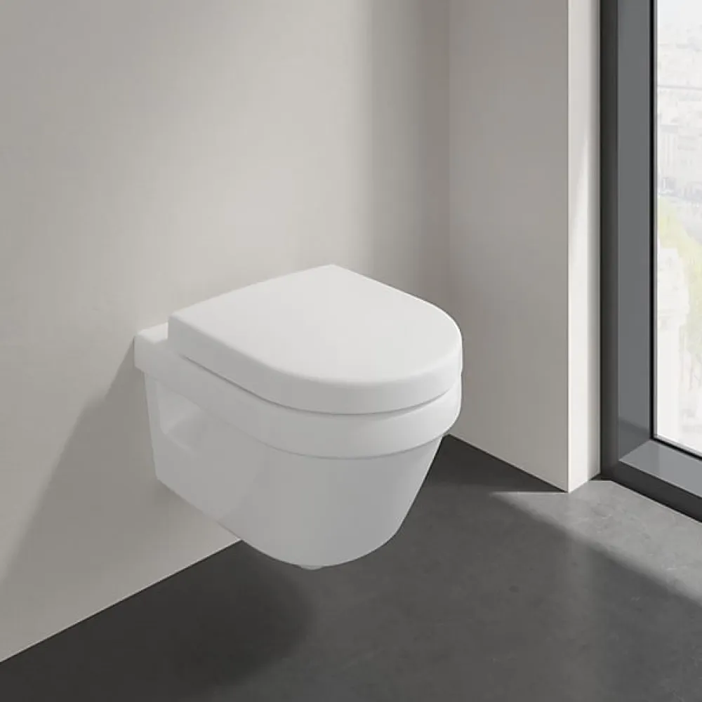 Wc Suspendu|Villeroy & Boch Pack WC cuvette suspendue sans bride avec abattant Targa Design