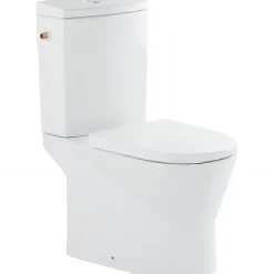 Sanindusa Pack WC cuvette+réservoir+abattant+fixations UrbY 65 caréné évacuation arrière alim. chasse d'eau par le côté blanc
