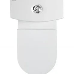 Sanindusa Pack WC cuvette+réservoir+abattant+fixations UrbY 65 caréné évacuation arrière alim. chasse d'eau par le côté blanc