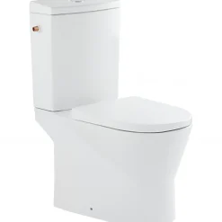 Sanindusa Pack WC cuvette+réservoir+abattant+fixations caréné évacuation par dessous alim. chasse par le côté abattant frein de chute blanc