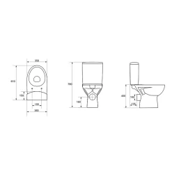 Planète Bain Pack wc gain de place rimless sortie horizontale