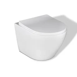 Badland Pack WC GEBERIT Bâti-support Duofix+WC Slim Soft-Close ROLO blanc+tapis d'isolation acoustique+plaque blanc