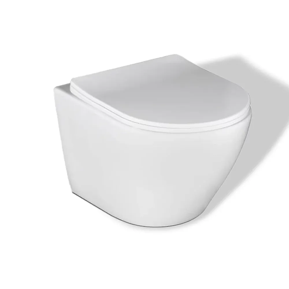 Badland Pack WC GEBERIT Bâti-support Duofix+WC Slim Soft-Close ROLO blanc+tapis d'isolation acoustique+plaque blanc