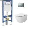 Geberit Pack WC UP320 + Cuvette sans bride Mesto Square + Plaque Chromé Mat