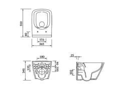 Geberit Pack WC UP320 + Cuvette sans bride Mesto Square + Plaque Chromé Mat