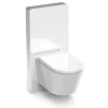 Wc Japonais|Bernstein Pack WC japonais + Module sanitaire Blanc, Toilettes suspendu lavant + Abattant LED, Chasse eau 180 - 59x38x38cm - Basic 1102