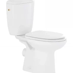 Wc À Poser|Sanindusa Pack WC PMR Aveiro Confort Normes handicap, évacuation arrière, alimentation latérale, blanc