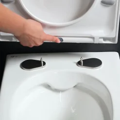 Wc Suspendu|Grohe Pack WC Rapid SL + Cuvette sans bride SAT, fixations invisibles + Plaque Chrome (RapidSL082-SATrimless-1)