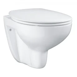 Wc Suspendu|Grohe Pack WC Rapid SL autoportant + cuvette Bau Ceramic sans bride + plaque Skate Cosmo chrome (ProjectBau-1)