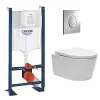 Grohe Pack WC Rapid SL autoportant + cuvette sans bride SAT, fixations cachées + plaque Skate Air chrome (ProjectSATrimless-2)