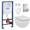 Grohe Pack WC Rapid SL + Cuvette Ideal Standard Tesi Aquablade rimless + Plaque de commande Skate Chrome (AQUA-SET)