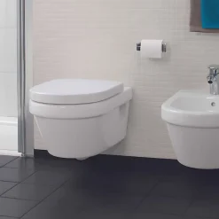 Wc Suspendu|Villeroy & Boch Pack WC sans bride VILLEROY ET BOCH Architectura avec abattant + bâti-support sol et mur Viconnect PRO + plaque chromée brillant