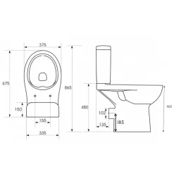 Planète Bain Pack wc surelevé rimless sortie horizontale