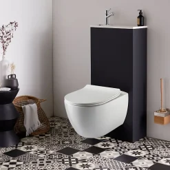 Wc Suspendu|Planète Bain Pack WC suspendu avec lave-mains intégré + cuvette sans bride fixations invisibles Ceres