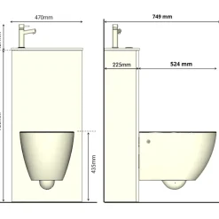 Wc Suspendu|Planète Bain Pack WC suspendu avec lave-mains intégré + cuvette sans bride fixations invisibles Ceres
