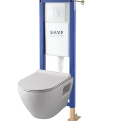 Planète Bain Pack WC suspendu Bati Siamp universel + cuvette sans bride samara