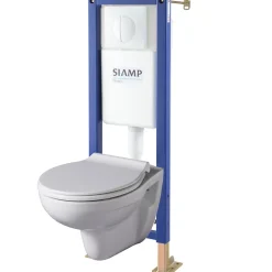 Wc Suspendu|Planète Bain Pack WC suspendu bati Siamp universel + cuvette sans bride Erina