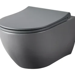 Planète Bain Pack WC suspendu bati siamp universel + cuvette sans bride grise knidos