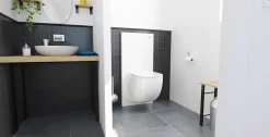 SFA Pack WC suspendu broyeur blanc avec bâti et pompe de relevage intégrée, Sanicompact