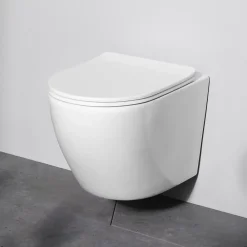 Am.Pm Europe Pack WC suspendu bâti mural et cuvette Plaque Round Blanche Pack WC Bati-support AM.PM X-Joy S