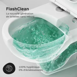 Am.Pm Europe Pack WC suspendu bâti mural et cuvette Plaque Round Blanche Pack WC Bati-support AM.PM X-Joy S