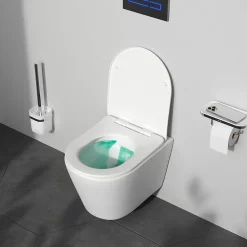 Am.Pm Europe Pack WC suspendu bâti mural et cuvette Plaque Round Chrome Pack WC Bati-support AM.PM X-Joy S
