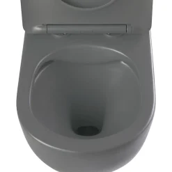 Planète Bain Pack WC suspendu gain de place bâti mural verre noir + cuvette sans bride gris mat corolla