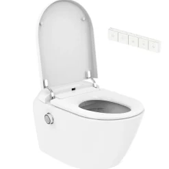Wc Japonais|SFA Pack WC suspendu lavant avec cuvette sans bride, LED et télécommande, Saniwash