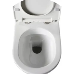 Wc Suspendu|Planète Bain Pack WC suspendu mural en verre blanc et cuvette carénée sans bride CERES