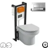 Wc Suspendu|Jacob Delafon Pack WC suspendu sans bride Elite + bâti-support + plaque Chrome + accessoires