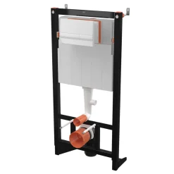 Wc Suspendu|GoodHome Pack WC suspendu sans bride Luvia avec bâti-support sol et mur autoportant Silgo