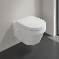 Wc Suspendu|Villeroy & Boch Pack WC suspendu sans bride VILLEROY ET BOCH Architectura Directflush + abattant + plaque blanche + bâti + Tabouret blanc