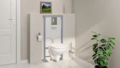 Wc Suspendu|Grohe Pack WC suspendu sans bride sortie horizontale Solido Bau Air