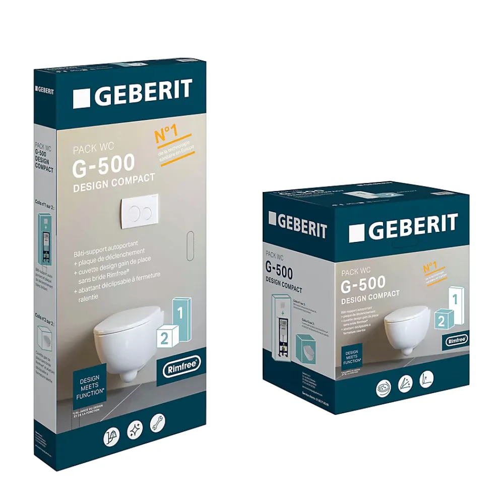 Geberit Pack WC suspendu sans bride, G-500 Design Compact