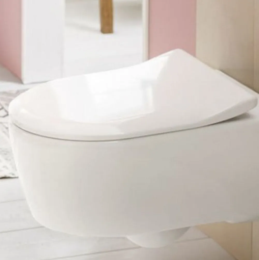 Wc Suspendu|Villeroy & Boch Pack WC suspendu sans bride VILLEROY ET BOCH Avento + Bâti support ViConnect Pro + abattant frein de chute + plaque blanche