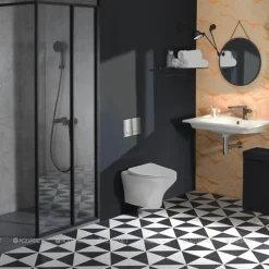 Wc Suspendu|Jacob Delafon Pack WC suspendu sans bride Nouvelle vague + bati support + plaque chromé brillant blanc mat