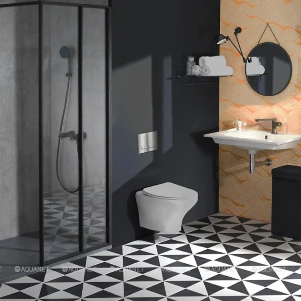 Wc Suspendu|Jacob Delafon Pack WC suspendu sans bride Nouvelle vague + bati support + plaque chromé brillant blanc mat
