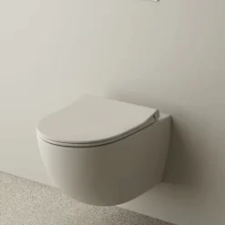 Vitra Pack WC suspendu Sento lin mat + bâti autoportant V-Fix Core + Plaque Round noir mat