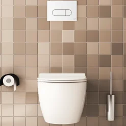 Wc Suspendu|Vitra Pack WC suspendu Sento blanc + bâti autoportant V-Fix Core + Plaque Round Blanche