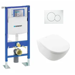 Geberit Pack WC UP320 autoportant + Cuvette Subway 3.0 + Plaque Sigma Blanche