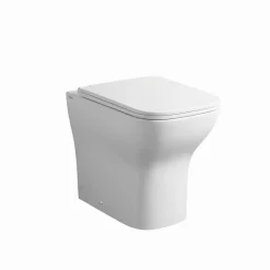 Kiamami Valentina Paire Bidet + Installation De Toilette Au Sol Affleurante Au Mur En Céramique Blanche