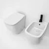 Wc À Poser|Kiamami Valentina Paire De Bidet Et Wc Sur Pied Blanc Mat Avec Couvercle De Toilette